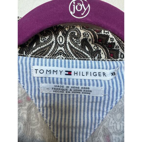 Tommy Hilfiger Paisley Print Jacket Shacket Button Down Brown Women's Sz XL - Picture 3 of 8